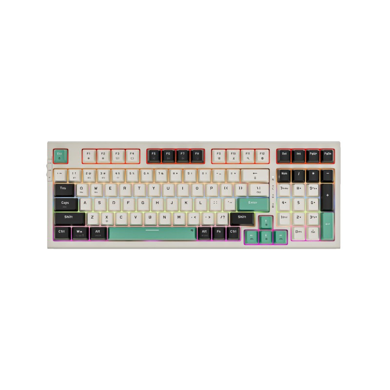 Bàn phím cơ Tri-Mode Mechanical Gaming Newmen GM328 Plus, Apricot-Black-Blue