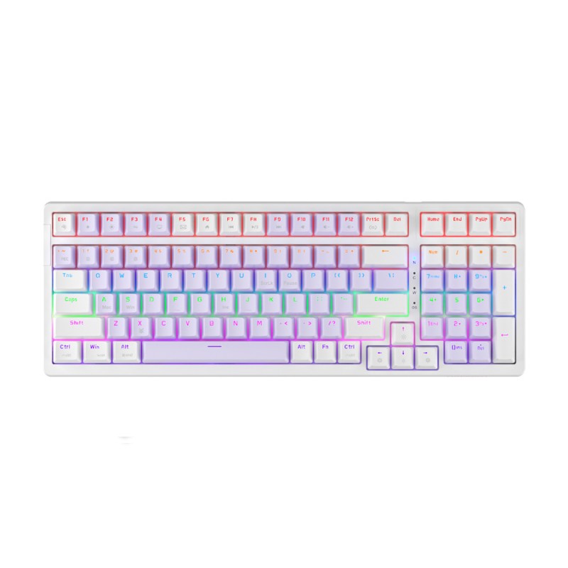 Bàn phím cơ Newmen GM328 Gasket, Hotswap, E-Sports, Purple – White