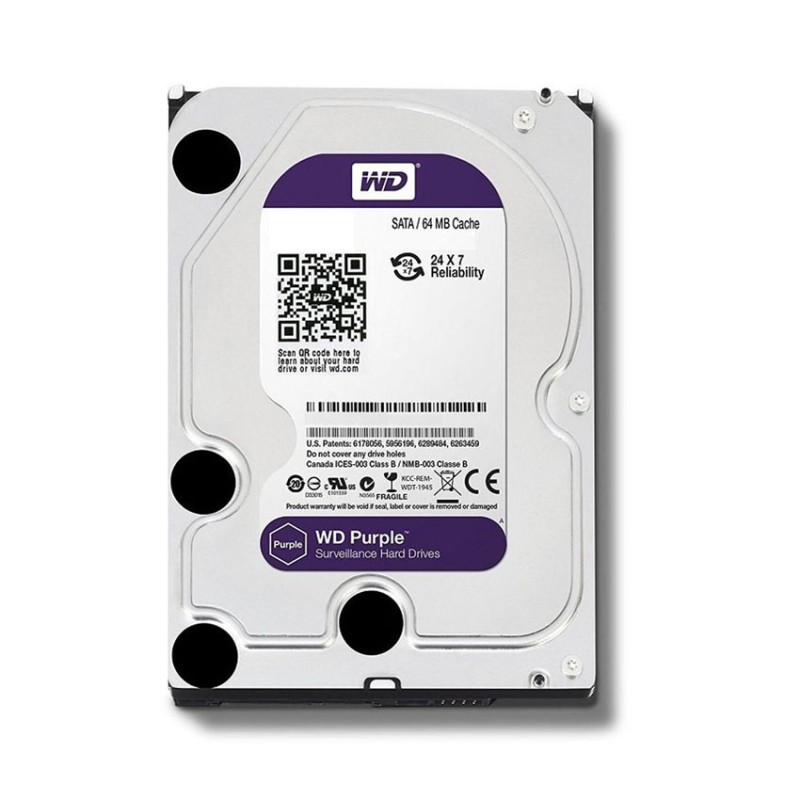 Ổ Cứng HDD WD Purple 1TB 3.5 inch, 5400RPM, SATA III, 64MB Cache (WD10PURZ)
