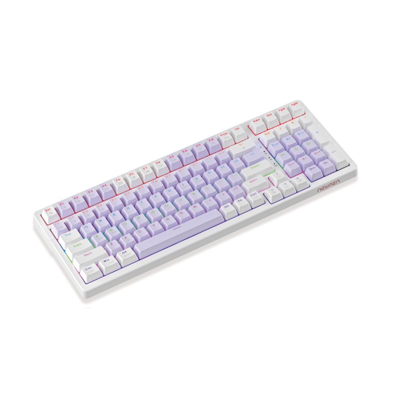 Bàn phím cơ Newmen GM328 Gasket, Hotswap, E-Sports, Purple – White