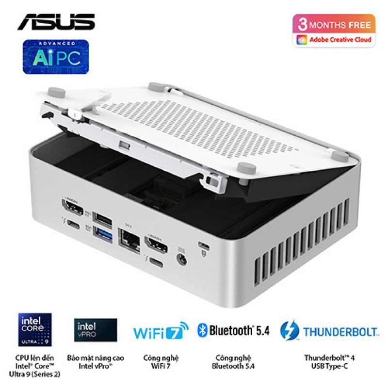 PC Mini Asus NUC 15 Pro Tall RNUC15CRSU500000I (Intel Core Ultra 5 255H | 2xDDR5-6400 | 2xNVMe | Intel Arc Graphics)