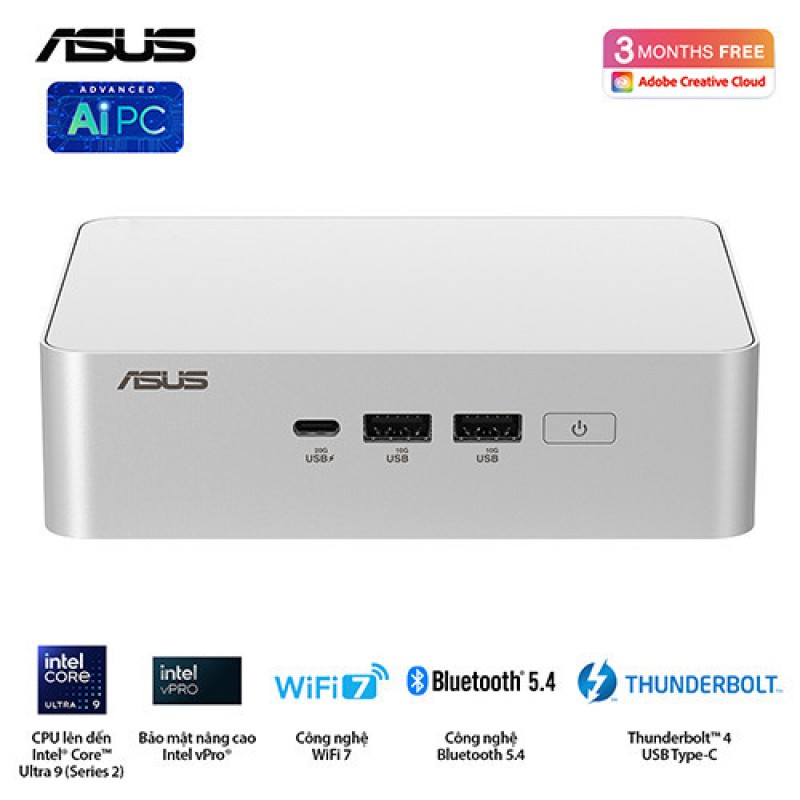 PC Mini Asus NUC 15 Pro Tall RNUC15CRSU500000I (Intel Core Ultra 5 255H | 2xDDR5-6400 | 2xNVMe | Intel Arc Graphics)
