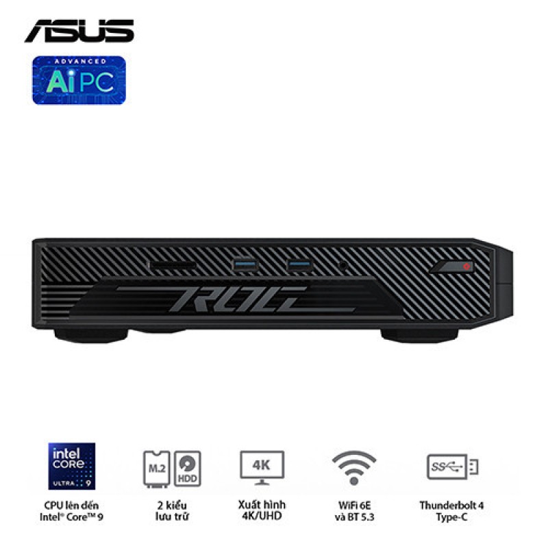 PC Mini ASUS ROG NUC RNUC14SRKU9189A1I (Ultra 9 185H | Ram 32GB | SSD 1TB | RTX 4070 | Win 11)