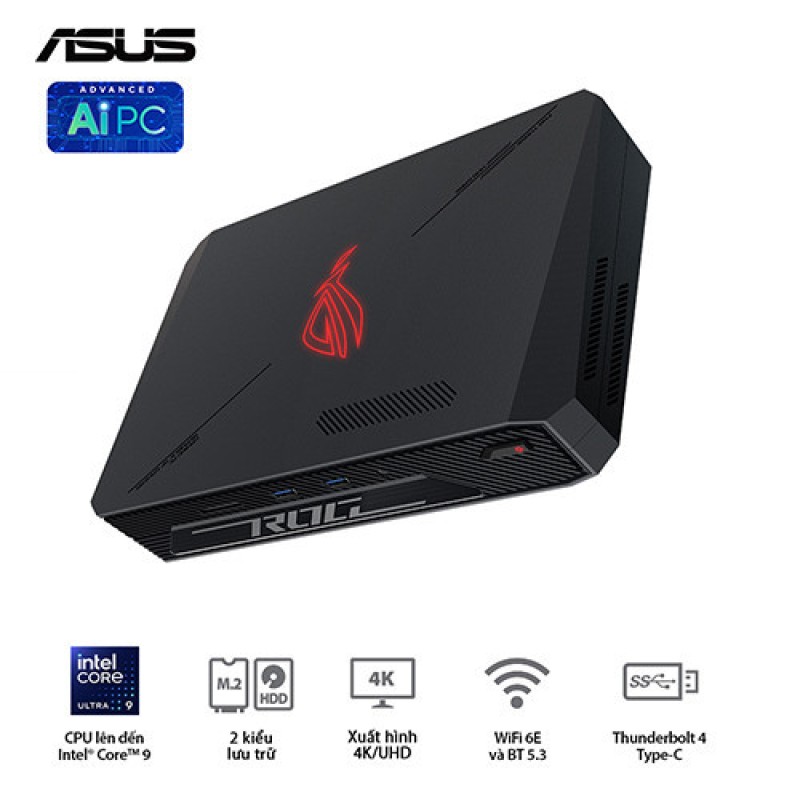 PC Mini ASUS ROG NUC RNUC14SRKU9189A1I (Ultra 9 185H | Ram 32GB | SSD 1TB | RTX 4070 | Win 11)