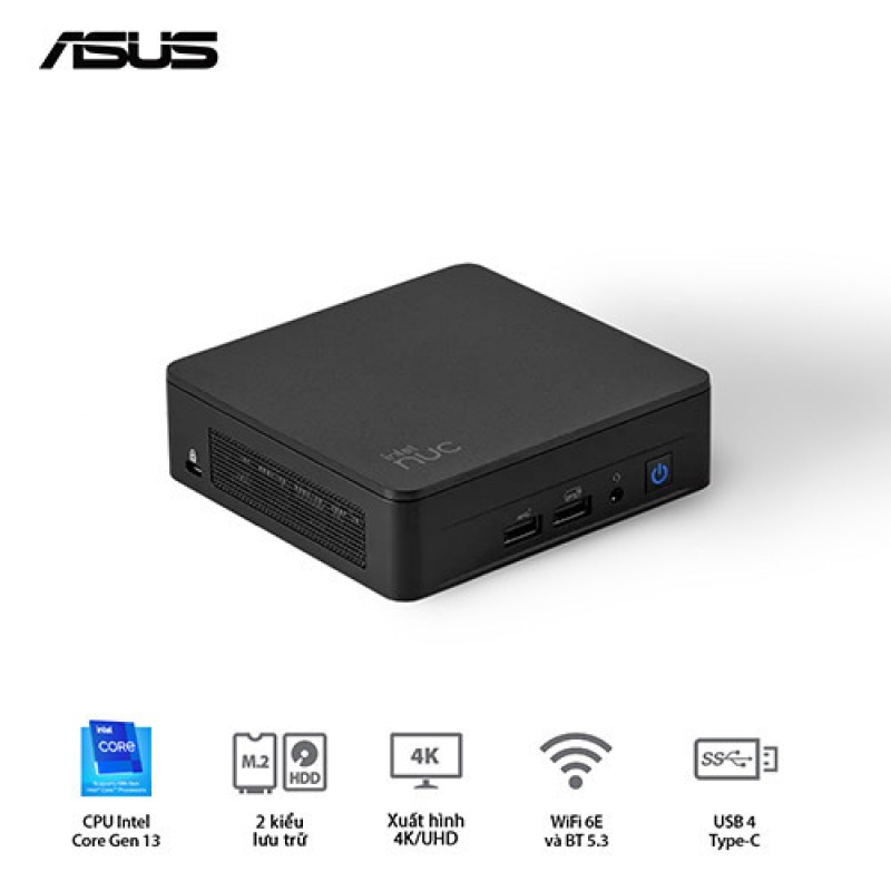 Bộ Mini PC Asus RNUC13ANHH7 (ntel Core i7-13620H | 2 x USB 3.2 Gen2 Type-A | 1 x USB 3.2 Gen 2 Type-A | 1 x USB 2.0 Type-A | 2 x HDMI 2.1 (TMDS) | 1 x RJ45 LAN)