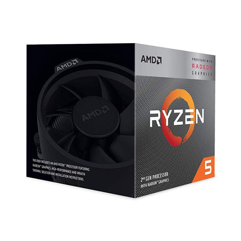 CPU AMD Ryzen 5 3400G (3.7 GHz Upto 4.2 GHz / 6MB / 4 Cores, 8 Threads / Radeon Vega 11 / 65W / Socket AM4)