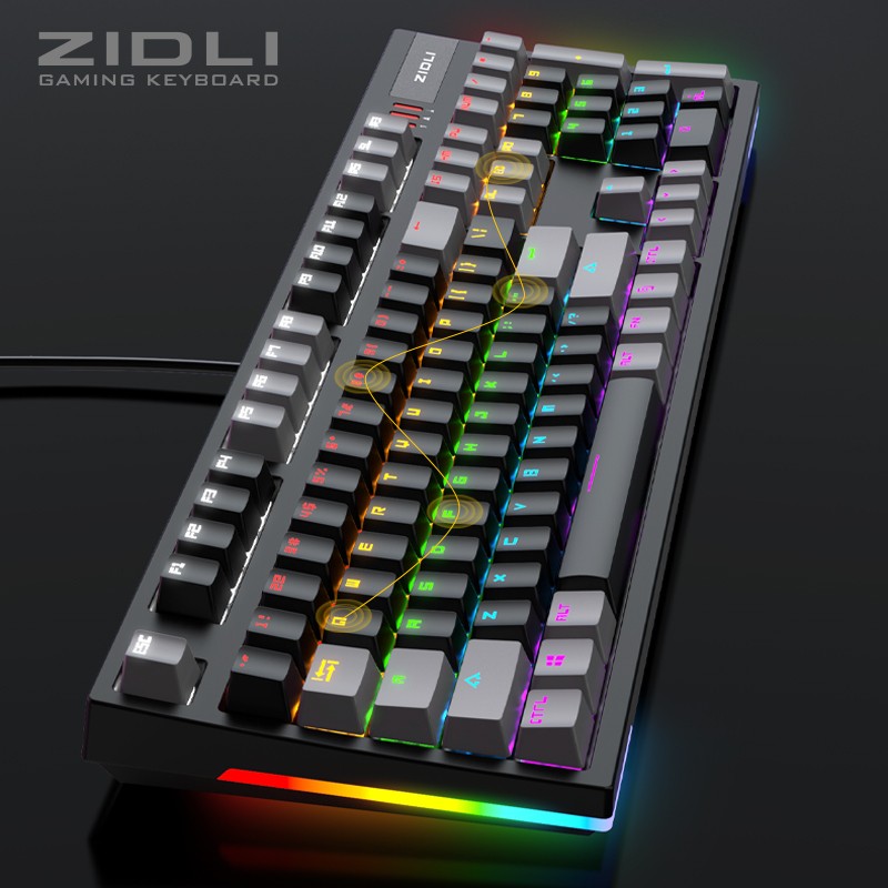 Bàn phím cơ có dây Gaming Zidli ZK27 (Quang cơ, Aluminum, IP68, RGB, USB Port)
