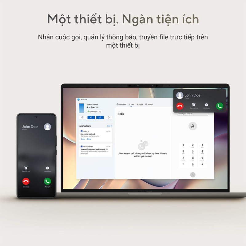 ASUS Zenbook 14 UX3407QA-QD299WS (Snapdragon® X X1 26 100 | 16GB | 512GB | Qualcomm® Adreno™ GPU | 14inch WUXGA OLED | Win 11 | Office | Be)