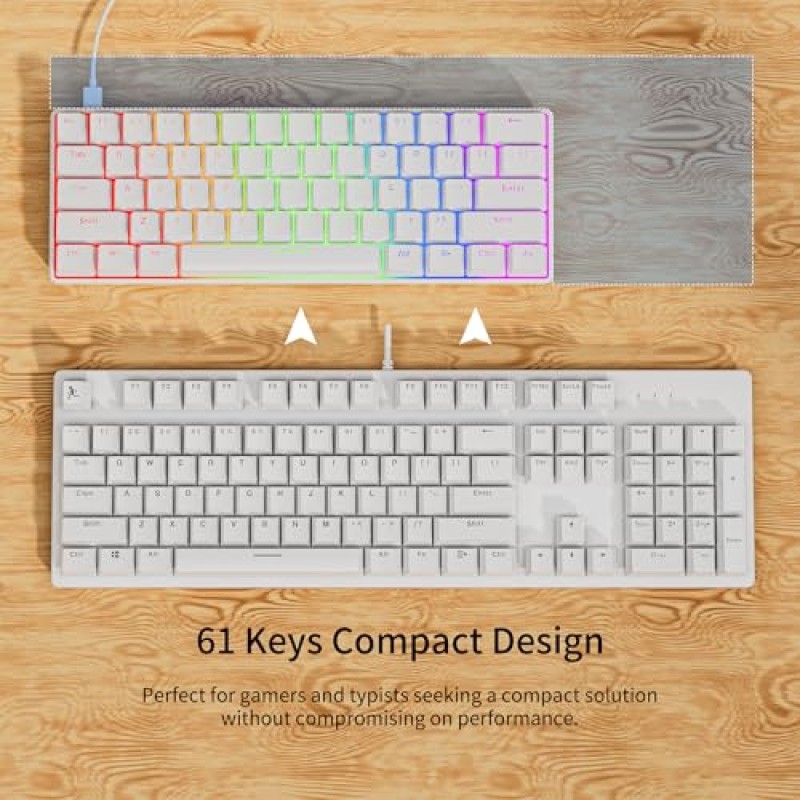 Bàn phím cơ có dây Mechanical Gaming Newmen GM611