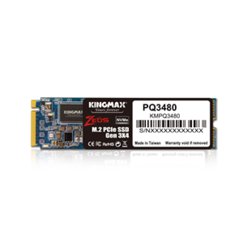 Ổ Cứng SSD KINGMAX Zeus PQ3480 512GB – M.2 2280 PCIe Gen3 x4 (Đọc 2300MB/s - Ghi 1700MB/s) - (KMAXPQ3480512G)