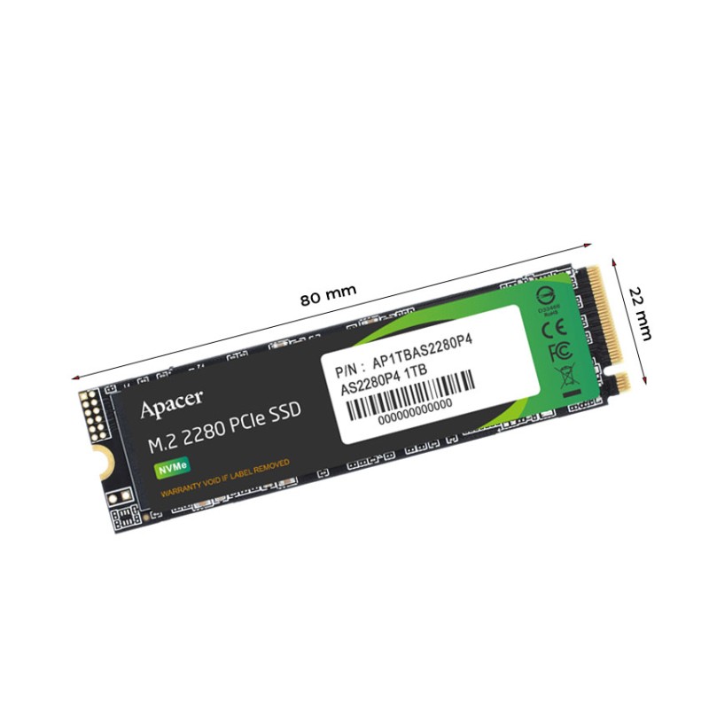Ổ Cứng SSD APACER AS2280P4 256GB – M.2 2280 PCIe Gen3 x4 (Đọc 3000Mb/s - Ghi 2000Mb/s) - (AP256GAS2280P4-1)
