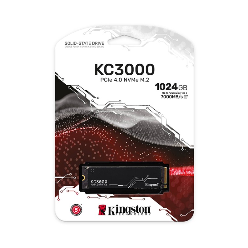Ổ Cứng SSD KINGSTON KC3000 1024GB – M.2 2280 PCIe Gen4 x4 (Đọc 7000MB/s - Ghi 6000MB/s)-(SKC3000S/1024G)