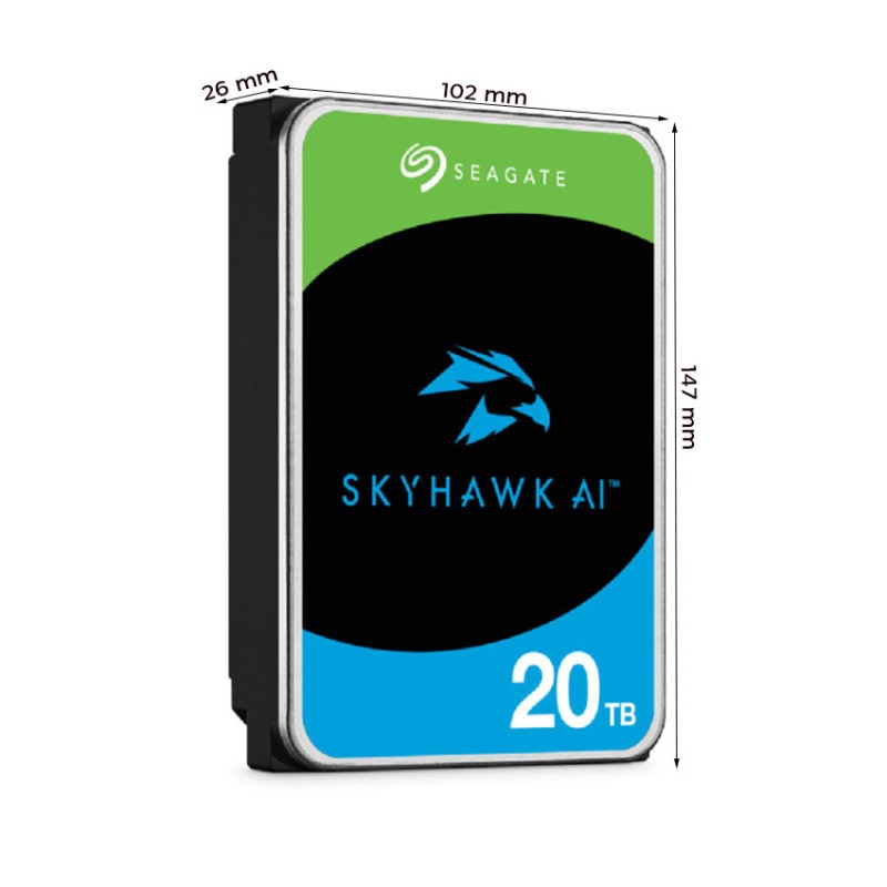 Ổ Cứng HDD SEAGATE SkyHawk AI 20TB 3.5 inch, 7200RPM, SATA III, 512MB Cache (ST20000VE003)