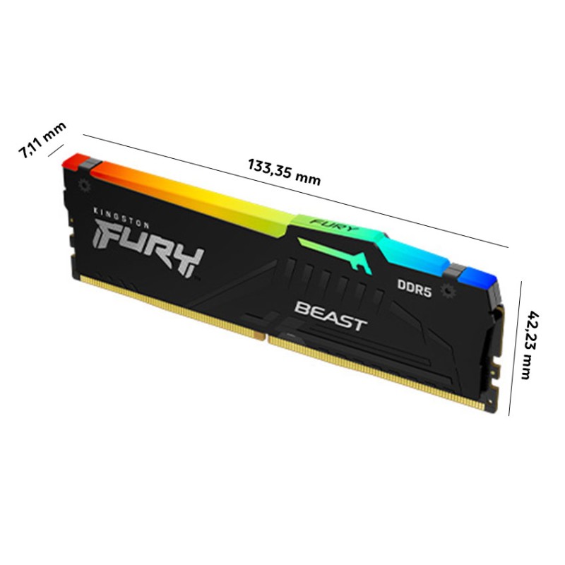 RAM Desktop Kingston Fury Beast RGB (KF556C40BBAK2-32 / KF556C40BBAK2-32WP) 32GB (2x16GB) DDR5 5600MHz