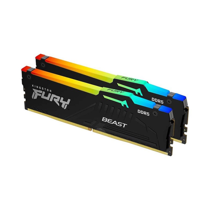 RAM Desktop Kingston Fury Beast RGB (KF556C40BBAK2-16) 16GB (2x8GB) - DDR5 5600MHz