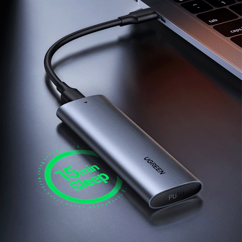 Hộp đựng ổ cứng SSD M.2 hỗ trợ NVME+SATA Ugreen 90264 tốc độ 10Gbps