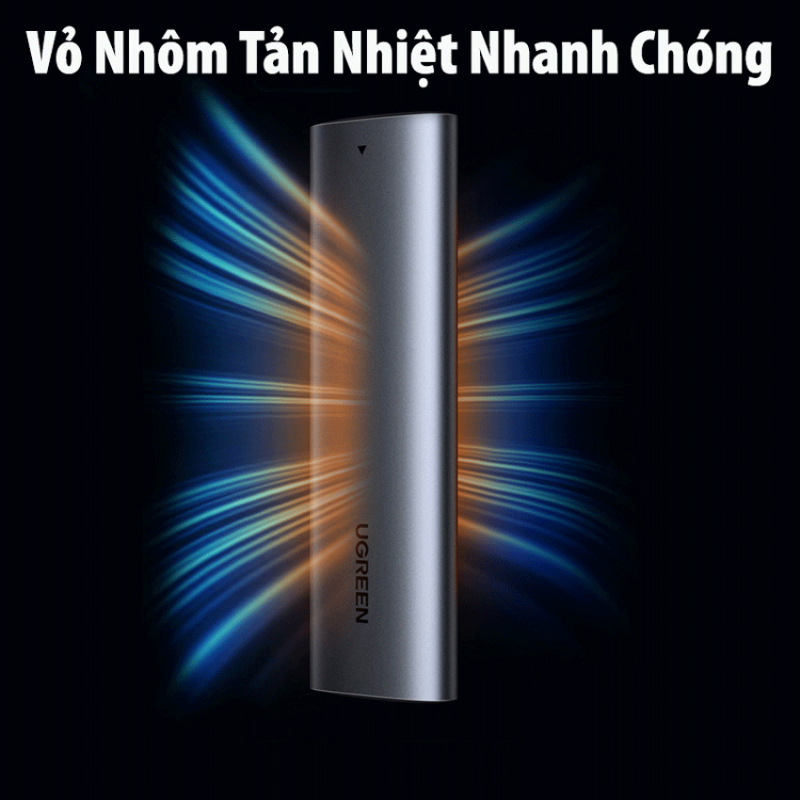 Hộp đựng ổ cứng SSD M.2 hỗ trợ NVME+SATA Ugreen 90264 tốc độ 10Gbps