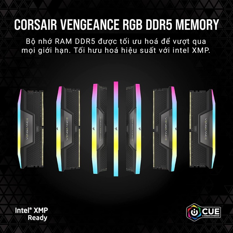Ram Desktop Corsair Vengeance RGB White Heatspreader (CMH32GX5M2B5600C40W) 32GB (2x16GB) DDR5 5600MHz