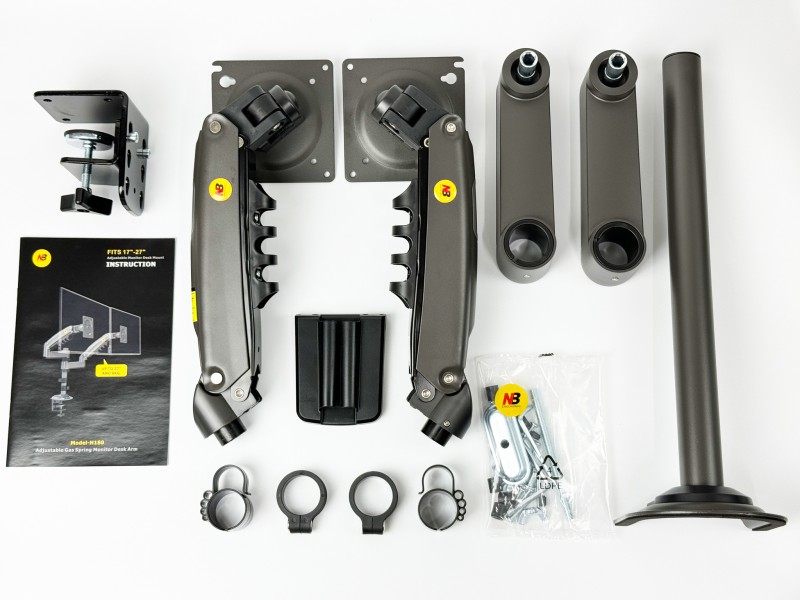 Giá treo 2 màn hình North Bayou H180 màu xám (17-27inch)