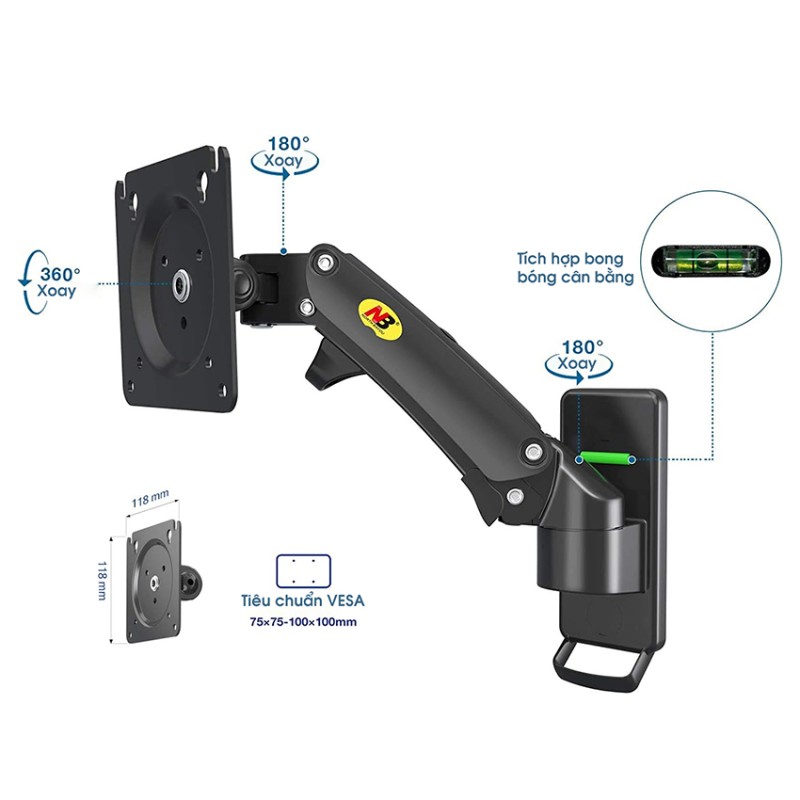 Giá treo màn hình North Bayou M2 Màu xám (17-27 inch)