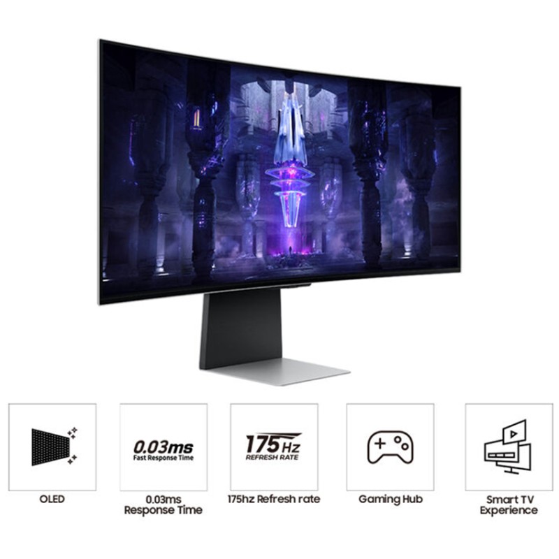 Màn hình Samsung Odyssey OLED G8 LS34BG850SEXXV (34 inch/WQHD/OLED/175Hz/0.1ms/cong)