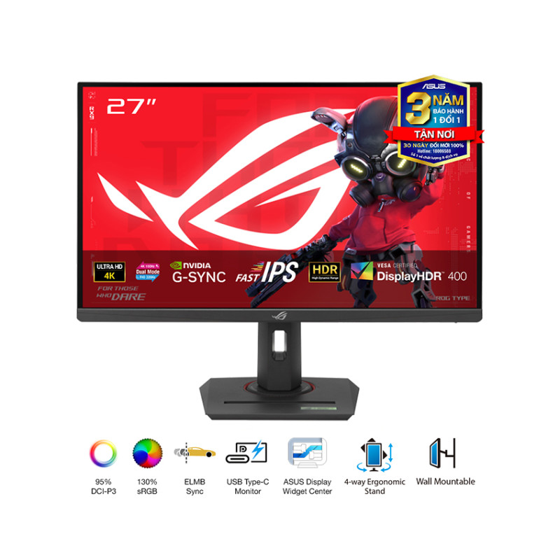 Màn hình ASUS ROG Strix XG27UCG (27 inch/Fast IPS/UHD-160Hz hoặc FHD-320Hz/1ms)
