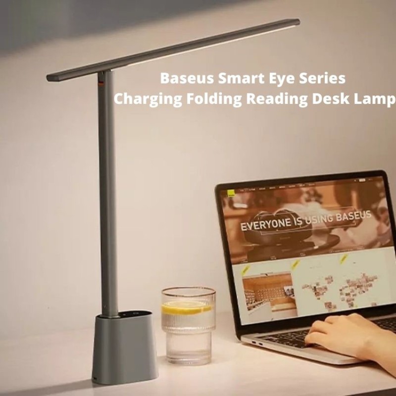 Đèn để bàn đọc sách hiệu Baseus Smart Eye Series Rechargeable Folding (Smart Light) - Màu xám