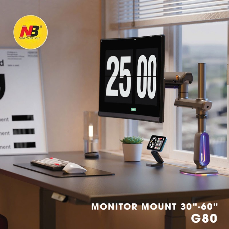Giá Treo Màn Hình North Bayou G80 Màu Đen Xám , Led RGB (32-60 inch)