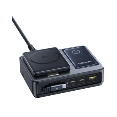 Đế sạc đa năng Baseus Nomos QI2 5 trong 1 kèm cáp Type-C rút gọn 140W US