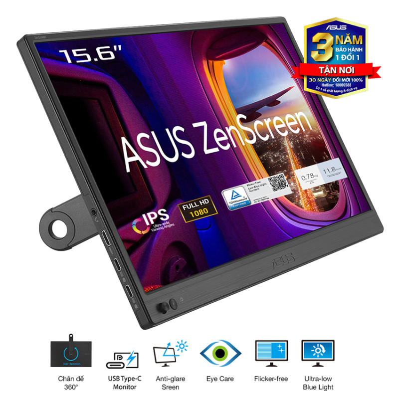 Màn hình di động ASUS ZenScreen MB169CK (15.6 inch/FHD/IPS/60Hz/5ms)