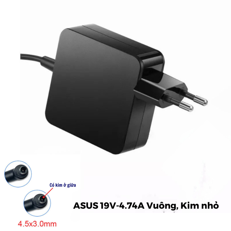 Sạc Laptop ASUS 19V-4.74A (Vuông, Kim nhỏ – 4.5mm x 3.0mm) – ZIN