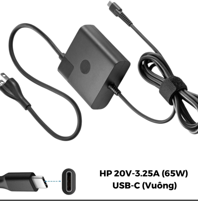 Sạc Laptop HP 20V-3.25A (65W) USB-C (Vuông) – ZIN