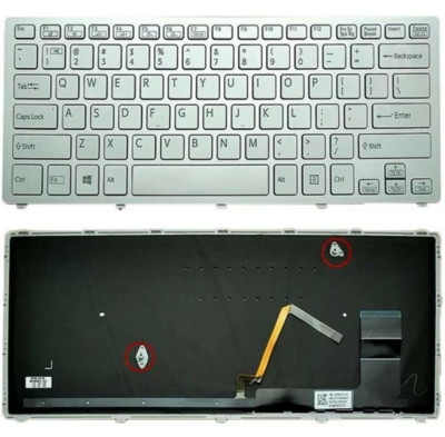 Bàn Phím Sony  SVF14N trắng cáp thẳng góc