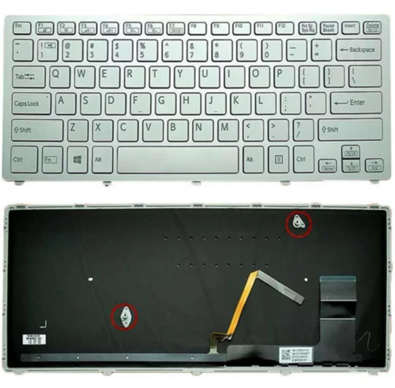 Bàn Phím Sony  SVF14N trắng cáp thẳng góc