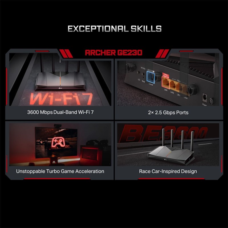 Bộ phát Wifi 7 TP-Link Archer GE230 Băng Tần Kép BE3600