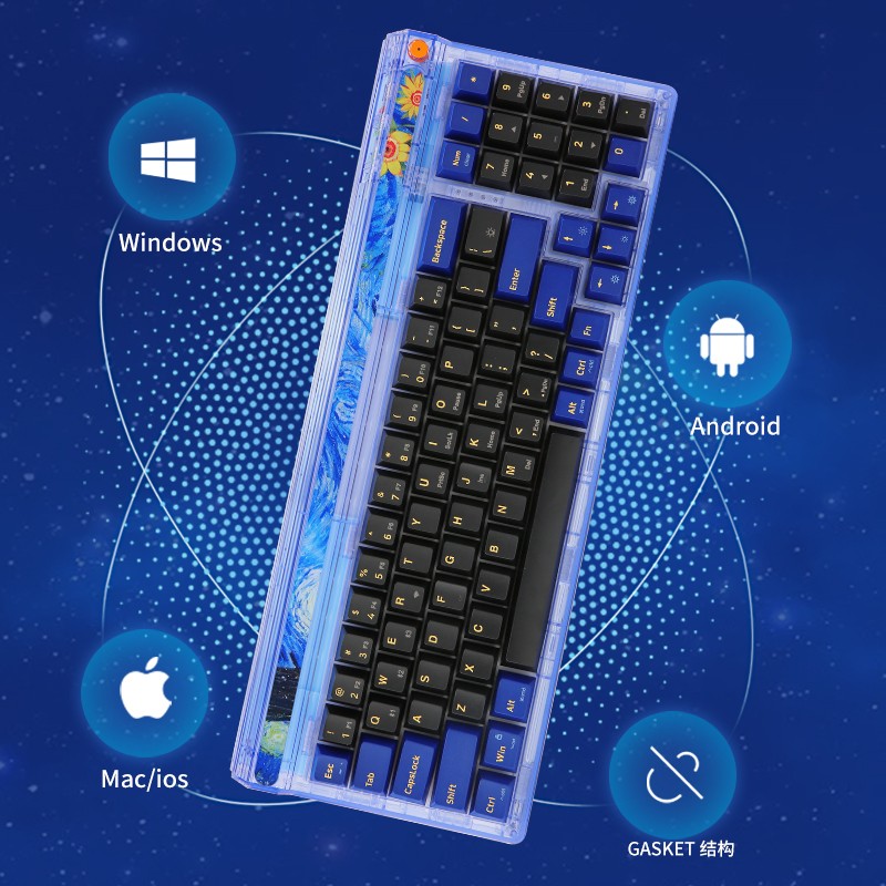 Bàn phím cơ GM780 Starry Gasket, Kailhbox