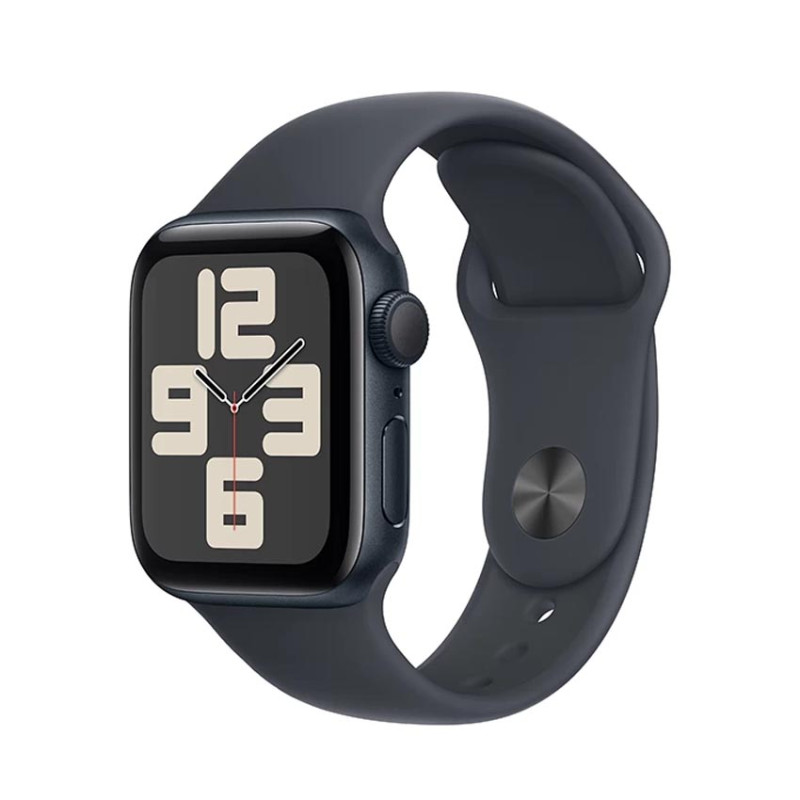 Đồng Hồ Apple Watch SE 2 2024 40mm (GPS) Viền Nhôm Đen Dây Cao Su Đen