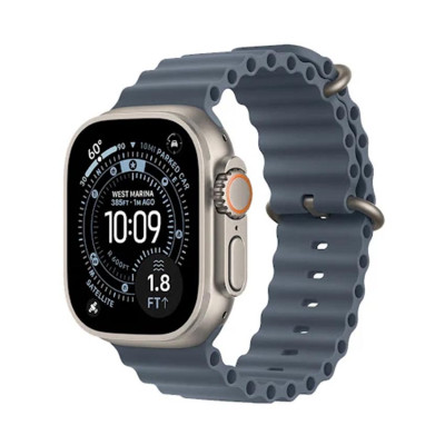 Đồng Hồ Apple Watch Ultra 3 GPS + Cellular 49mm Viền Natural Titanium Dây Cao Su Anchor Blue Ocean