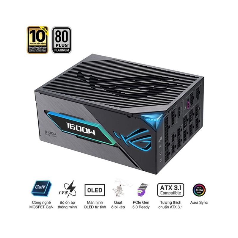Nguồn ASUS ROG THOR 1600W Titanium III - 1600W (80 Plus Titanium/ATX3.1/PCIE5.1)