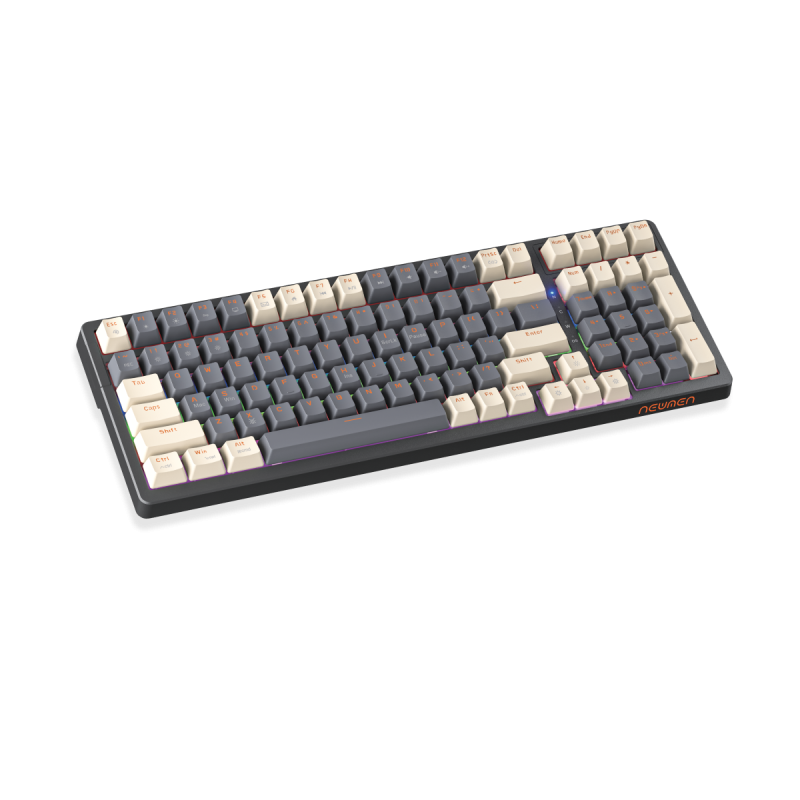Bàn phím cơ Newmen GM328 Gasket, Hotswap, E-Sports, Grey – White