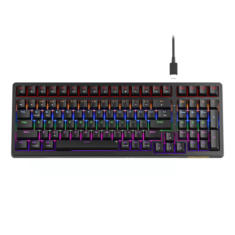Bàn phím cơ Newmen GM328 Gasket, Hotswap, E-Sports, Black – Red Switch
