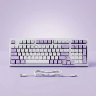 Bàn phím cơ Newmen GM328 Pro, E-Sports, Type-C, White-Purple