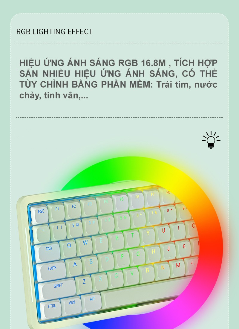 Bàn phím cơ không dây Mama SK01 Matcha Milk Suger