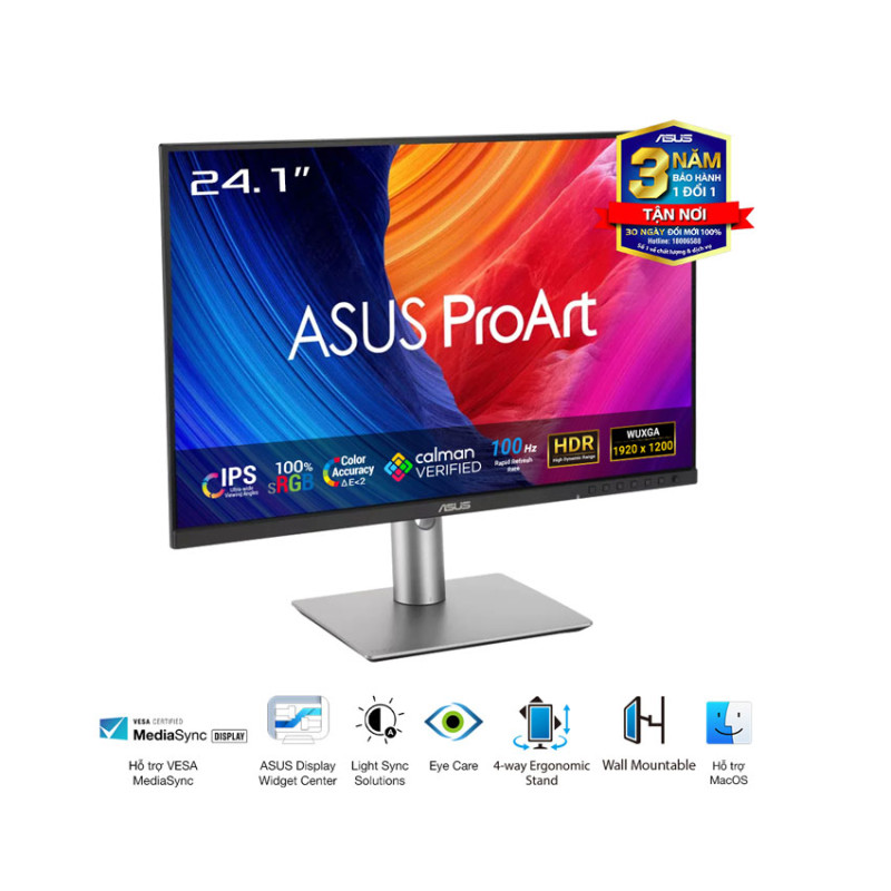Màn hình Asus ProArt PA248QFV (24.1 inch/WUXGA/IPS/100Hz/5ms/loa)