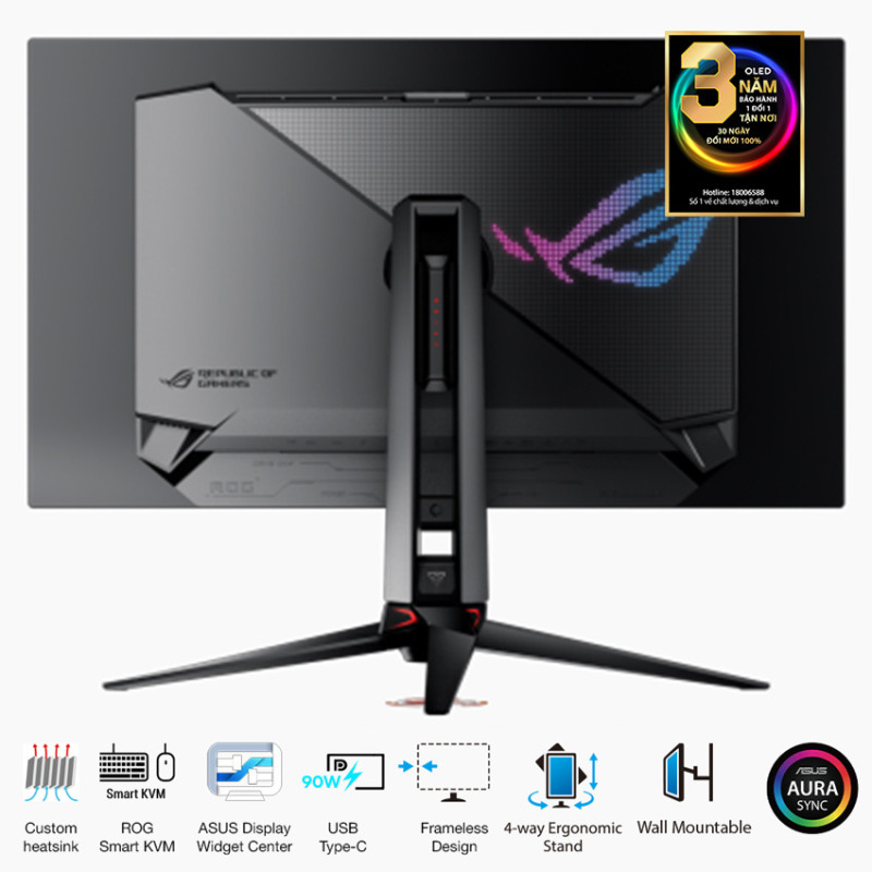 Màn hình ASUS ROG Strix PG32UCDP (31.5 inch/OLED/UHD-240Hz hoặc FHD-480Hz/0.03ms)