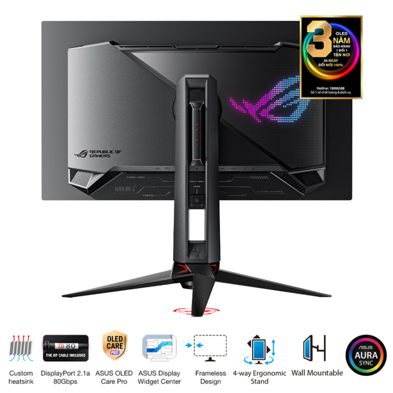 Màn hình ASUS ROG Swift OLED PG27UCDM (26.5 inch/UHD/QD-OLED/240Hz/0.03ms)