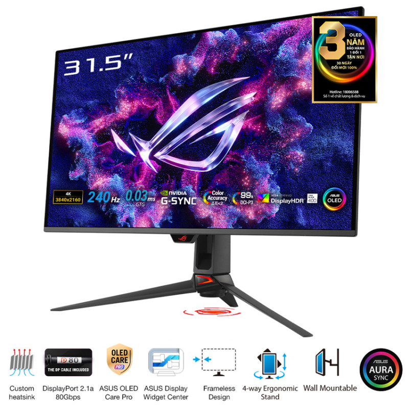 Màn hình ASUS ROG Swift PG32UCDM (31.5 inch/OLED UHD/240Hz/0.03ms/USB-C)