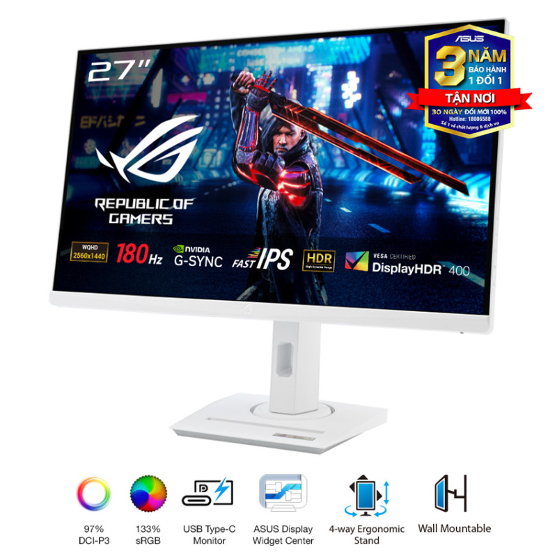 Màn hình ASUS ROG XG27ACS-W (27 inch/QHD/Fast IPS/180Hz/1ms/USB-C)