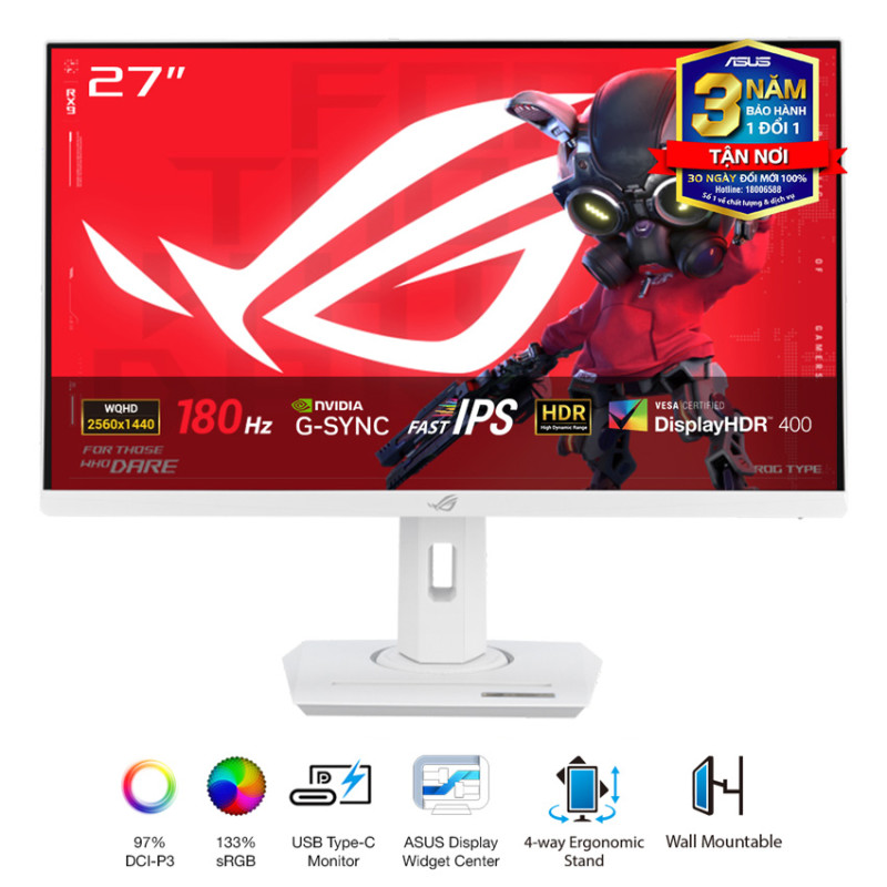 Màn hình ASUS ROG XG27ACS-W (27 inch/QHD/Fast IPS/180Hz/1ms/USB-C)