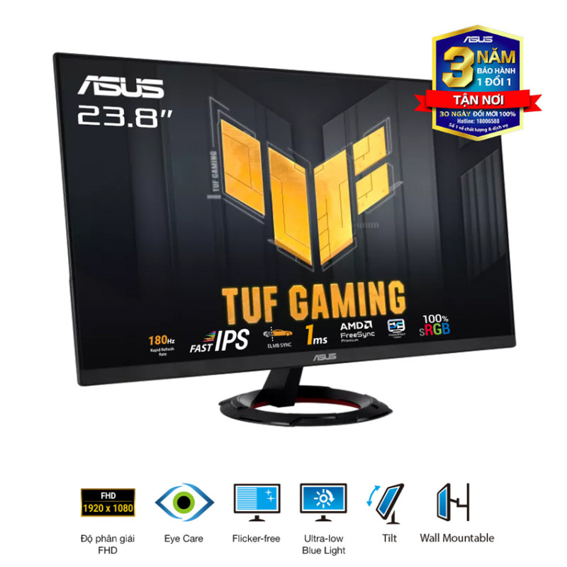 Màn hình ASUS TUF VG249Q3R (23.8 inch/FHD/Fast IPS/180Hz/1ms/loa)